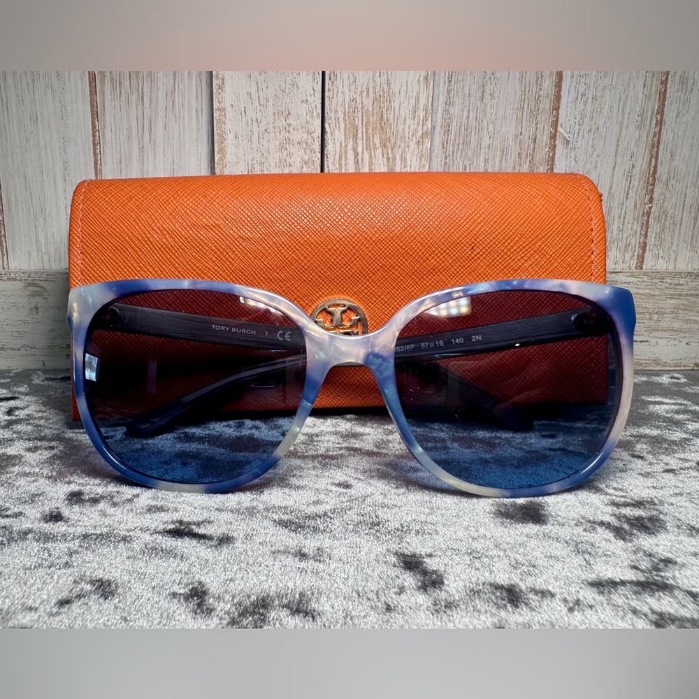 Tory Burch Blue Tortise-shell Sunglasses: StyleTY 7106